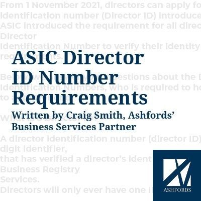 ASIC Director ID Number Requirements